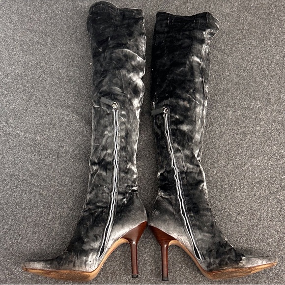 Tom Ford for Gucci Velvet Silver Over Knee Boots Size 6B - Picture 1 of 15